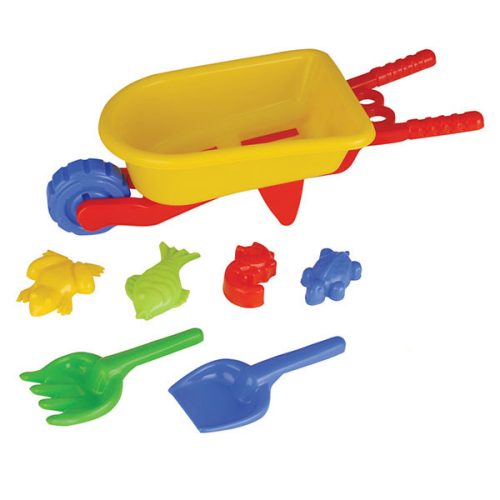 Pilsan homokozó szett, talicskában vödörrel