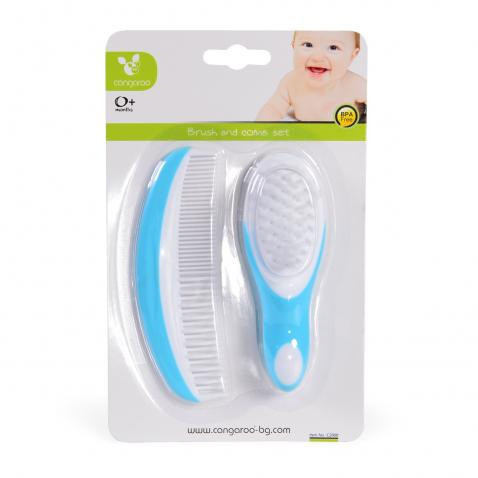CANGAROO Fésű szett kefével kék