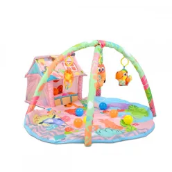 MONI Happy farm játszószőnyeg farm + 30 labda pink