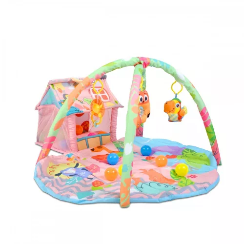 MONI Happy farm játszószőnyeg farm + 30 labda pink