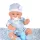 MONI Baba 36 cm-es fiú, takaróval, cumisüveggel vkék
