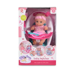 MONI Baba 36 cm-es szett etetőszékkel, tányérral