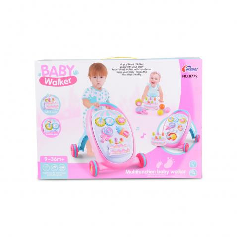 MONI Music baby walker járássegítő sütis pink