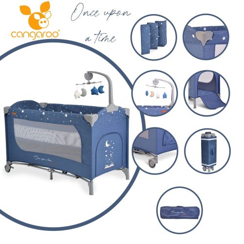 Cangaroo once upon2 2 szint utazóágy zenélő forgó játékkal farmer