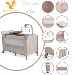   Cangaroo once upon3 2 szintes utazóágy zenélő játékkal, pelenkázós bézs