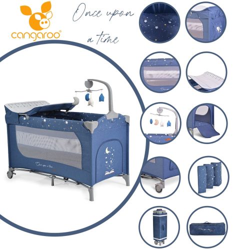 Cangaroo once upon3 2 szintes utazóágy zenélő játékkal, pelenkázós farmer