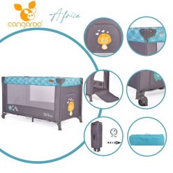 Cangaroo africa 1 szintes utazóágy 14 kg türkíz