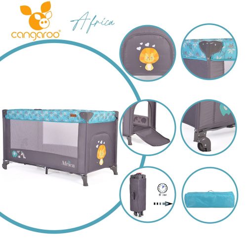 Cangaroo africa 1 szintes utazóágy 14 kg türkíz