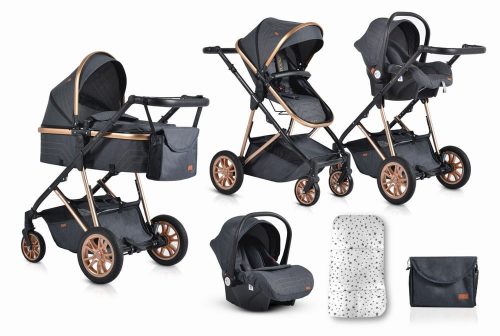 Moni midas átalakítható sport/mózes babakocsi + táska, +fekvőbetét fekete