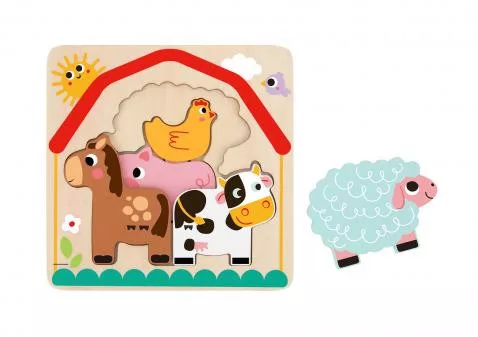 CANGAROO Tooky fajáték fa farm puzzle 7 dbos szett