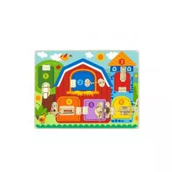 CANGAROO Tooky toy reteszes montessori fa tábla tk044