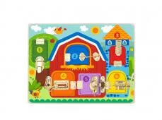 CANGAROO Tooky toy reteszes montessori fa tábla tk044
