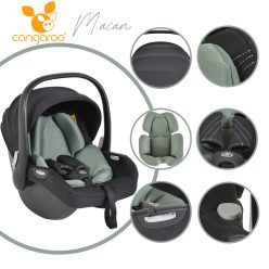 Cangaroo macan/hydra autós hordozó i-size zöld