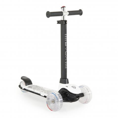 BYOX Isporter roller kamaszoknak villogó ledekkel, 50 kgig fehér/fekete