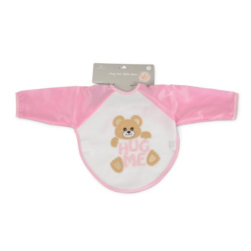 CANGAROO Bear előke hosszú ujjal, macis mintával, pvc/textil pink