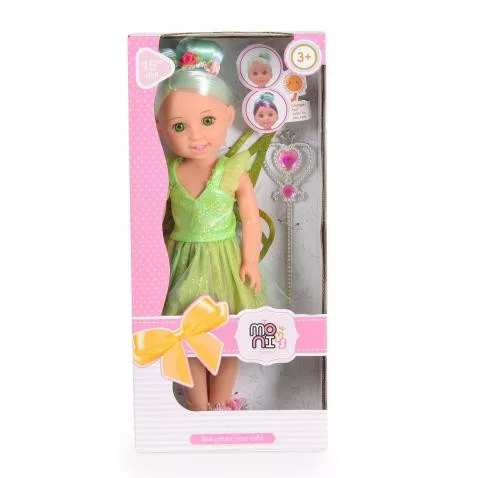 MONI Baba 38cm hajasbaba tündér zöld