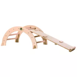   MONI Pikler fa mászóhíd rámpával montessori 79*40cm+92cm rámpa natur