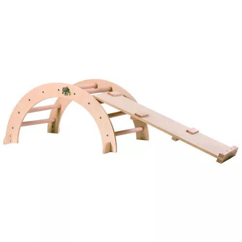 MONI Pikler fa mászóhíd rámpával montessori 79*40cm+92cm rámpa natur