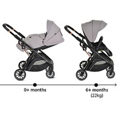   MONI Bingo babakocsi 22kg-ig, sport vázzal, összecsukható 2 irányban steel/ezüstszürke