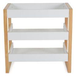   CANGAROO Timber fa pelenkázó állvány polccal fehér/natur
