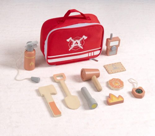 Moni kistáska fa tűzoltó szett 10dbos piros