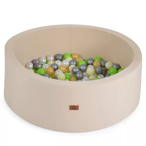 MONI TOYS Labdamedence 90 cm 200db 5,5cm zöld labdával bézs
