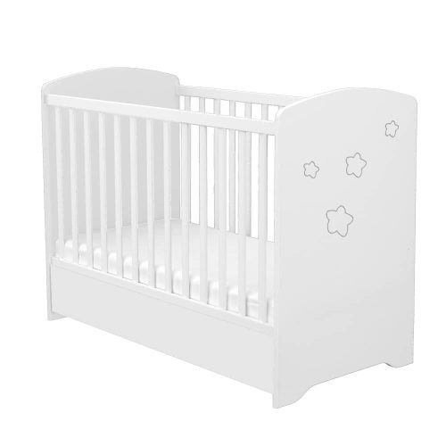 Timba Zárt végű ágyneműtartós gyermekágy fehér 60*120