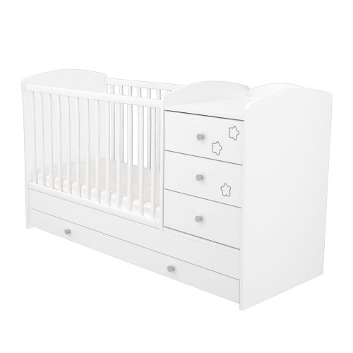 Timba Kombinált 3 fiókos gyermekágy fehér
