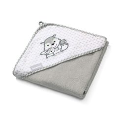   BabyOno fürdõlepedõ kapucnis bambusz 100x100cm szürke róka 346/03