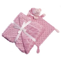   Gamberritos takaró - plüss buborékos anyagú 80x110cm plüss szundikendõvel maci púderszínû 10339