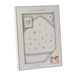   Gamberritos fürdõlepedõ - kapucnis 100x100cm csillagok fehér/szürke 10680