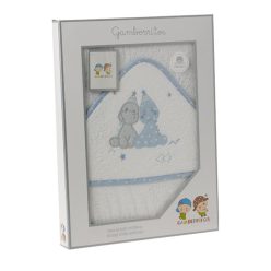   Gamberritos fürdõlepedõ - kapucnis 100x100cm dínók fehér/kék 10684