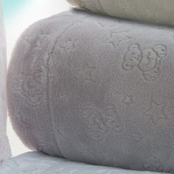   Gamberritos takaró plüss 80x110cm maci és csillag szürke 10878