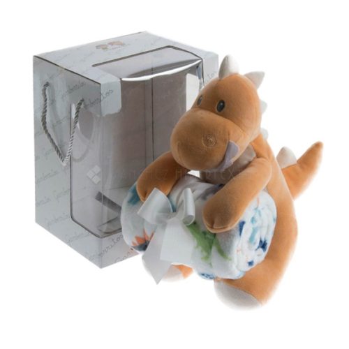 Gamberritos takaró plüss 80x110cm plüss játékkal dínó narancssárga 10885