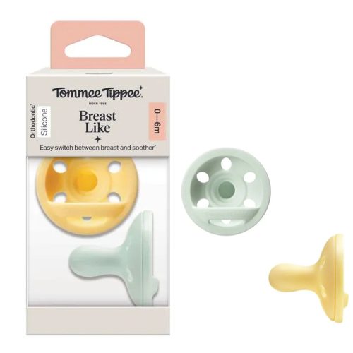 Tommee Tippee nyugtató cumi szilikon Breast-Like anyamell formájú 0-6 hó 2db színes