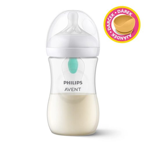 Philips AVENT cumisüveg Natural Response AirFree szeleppel 260ml - most Petite and Mars szilikon tálkával