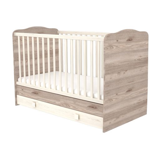 Timba Átalakítható ágyneműtartós gyermekágy krém-fűz 70*140