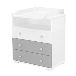 Timba 80-as pelenkázószekrény ezüst-fehér