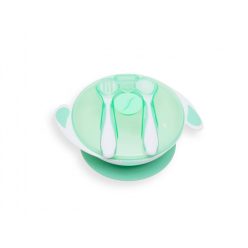   Baby Bruin Tapadókorongos tányér tetővel és evőeszközzel