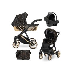   Kunert Ivento Glam 3:1 multifunkciós babakocsi Fekete apró mintás