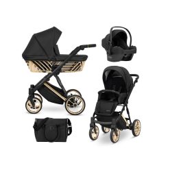   Kunert Ivento Glam 3:1 multifunkciós babakocsi Eco bőr fekete